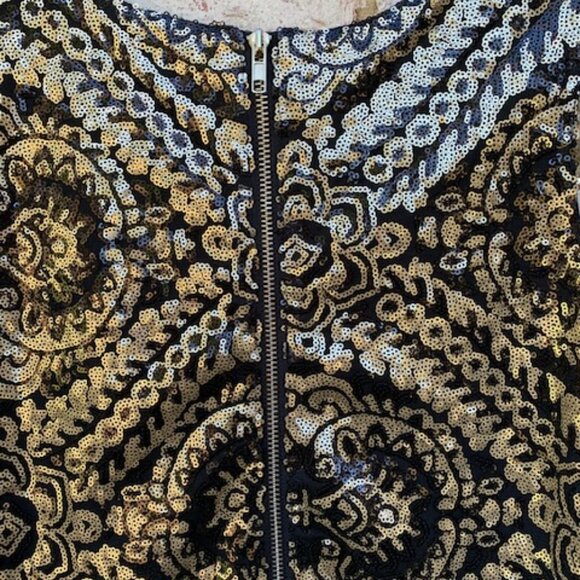 Jun & Ivy Black and Gold Sequin Cocktail Dress - Picture 6 of 11